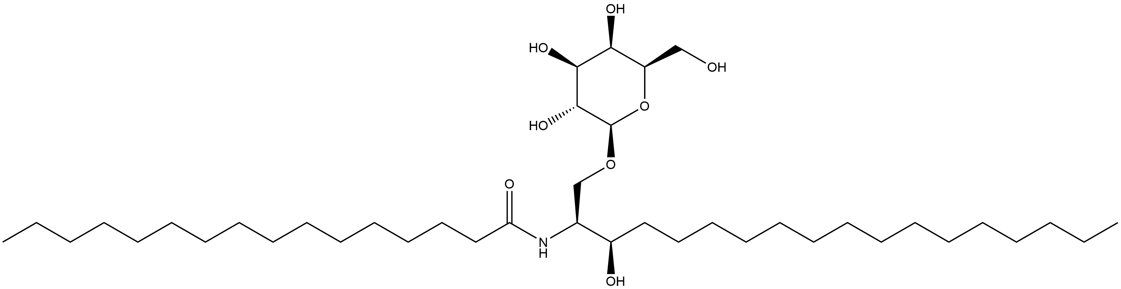 半乳糖 (Β) 棕榈酰 二氢 神经酰胺 (D18:0/16:0) 结构式