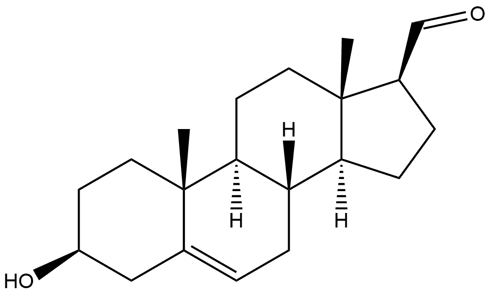 3BETA-羟基-5-雄甾烯-17BETA-甲醛 结构式
