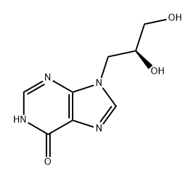 6H-Purin-6-one, 9-[(2S)-2,3-dihydroxypropyl]-1,9-dihydro- 结构式