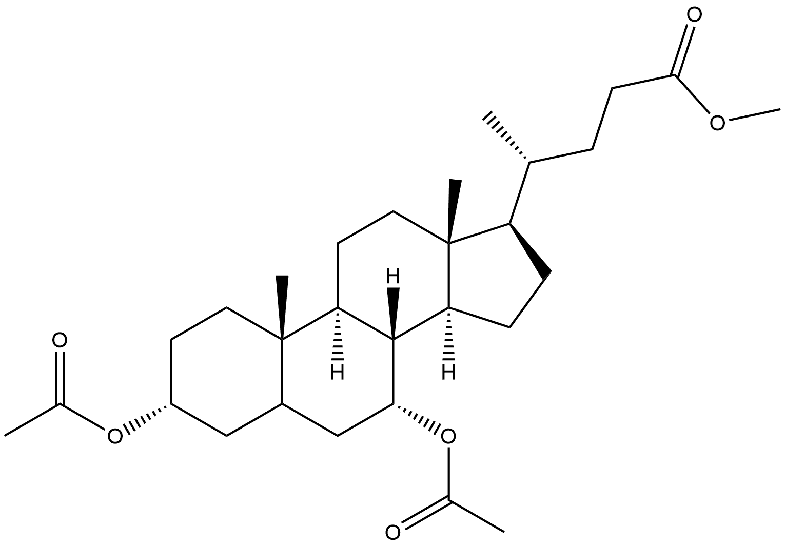 3α,7α-Bis(acetyloxy)cholan-24-oic acid methyl ester 结构式