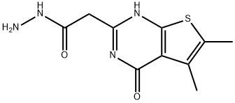 2-{5,6-dimethyl-4-oxo-3H,4H-thieno[2,3-d]pyrimidin-2-yl}acetohydrazide 结构式