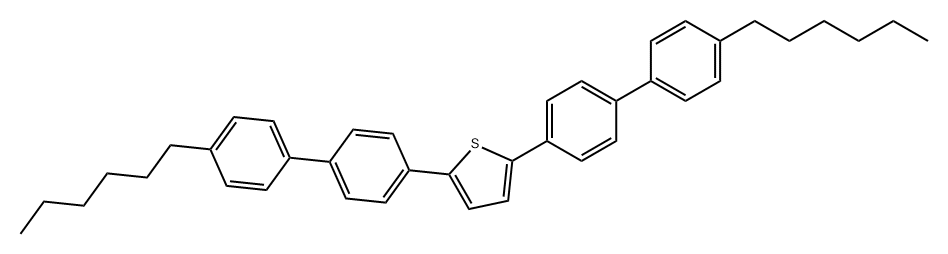Thiophene, 2,5-bis(4'-hexyl[1,1'-biphenyl]-4-yl)- 结构式