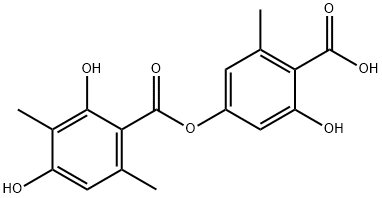 Benzoic acid, 2,4-dihydroxy-3,6-dimethyl-, 4-carboxy-3-hydroxy-5-methylphenyl ester 结构式