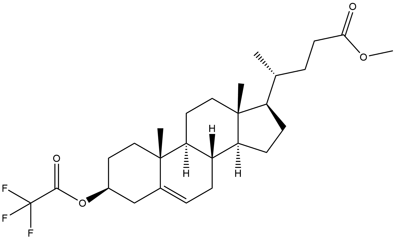 3β-[(Trifluoroacetyl)oxy]chol-5-en-24-oic acid methyl ester 结构式