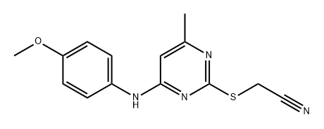 Acetonitrile, 2-[[4-[(4-methoxyphenyl)amino]-6-methyl-2-pyrimidinyl]thio]- 结构式