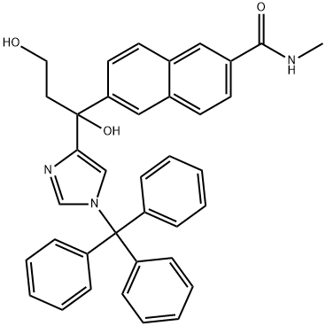 2-Naphthalenecarboxamide, 6-[1,3-dihydroxy-1-[1-(triphenylmethyl)-1H-imidazol-4-yl]propyl]-N-methyl- 结构式