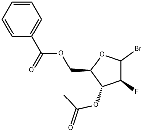 D-Arabinofuranosyl bromide, 2-deoxy-2-fluoro-, 3-acetate 5-benzoate 结构式
