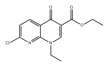 7-氯-1-乙基-4-氧代-1,4-二氢-1,8-萘啶-3-羧酸乙酯 结构式