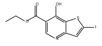 7-羟基-2-碘噻吩并[3,2-B]吡啶-6-甲酸乙酯 结构式