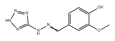 Benzaldehyde, 4-hydroxy-3-methoxy-, 2-(2H-tetrazol-5-yl)hydrazone 结构式