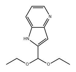 1H-Pyrrolo[3,2-b]pyridine, 2-(diethoxymethyl)- 结构式