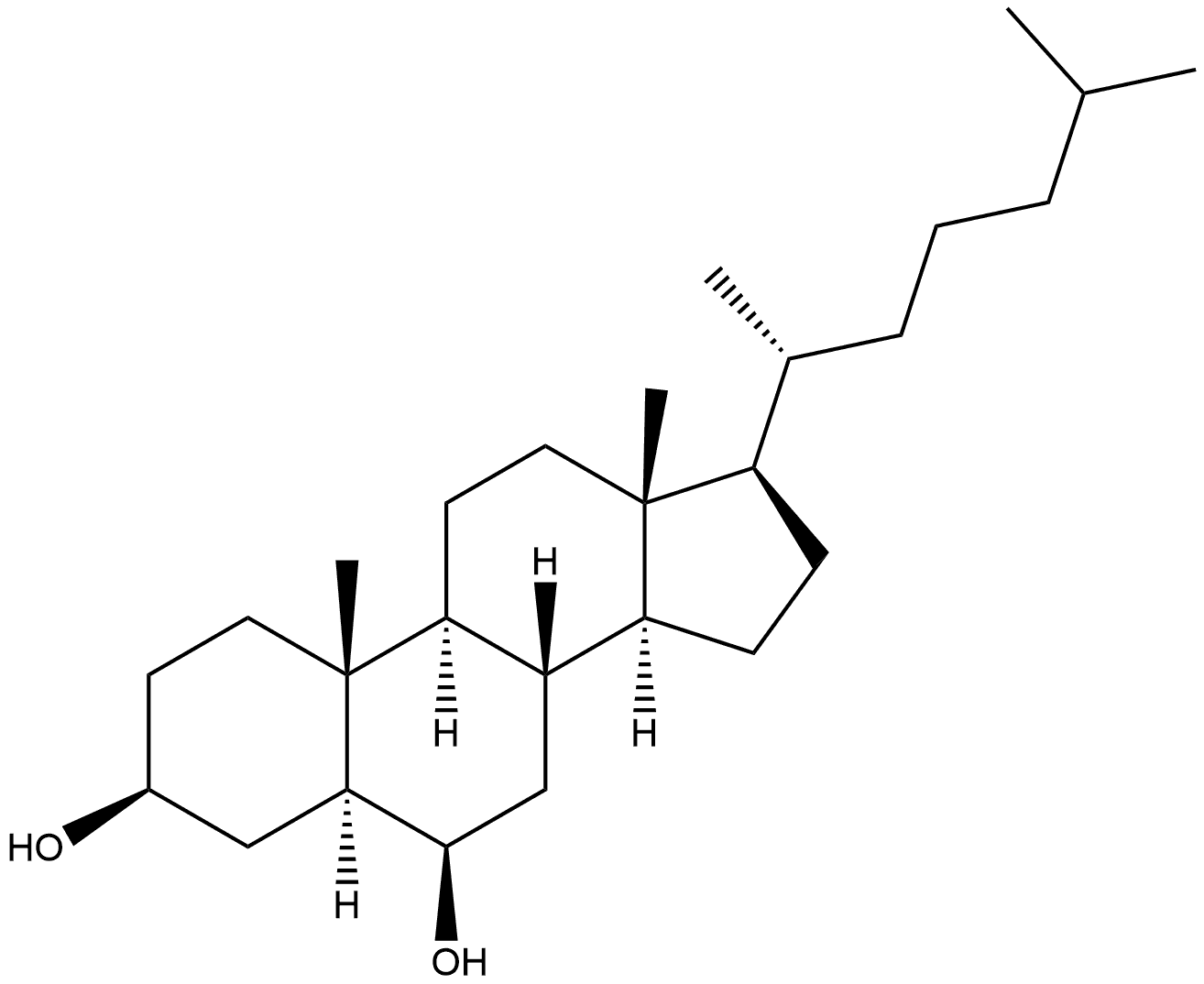 Cholestane-3,6-diol, (3β,5α,6β)- 结构式