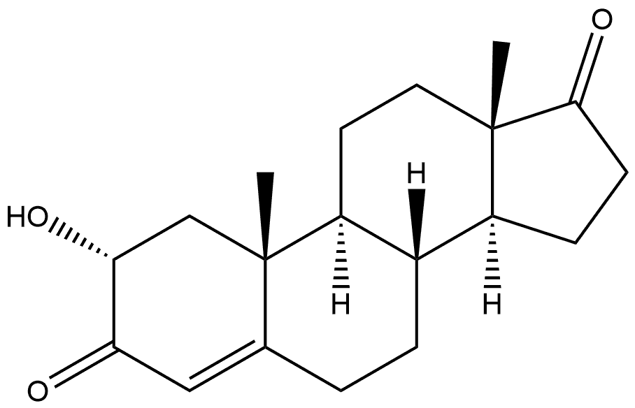 Androst-4-ene-3,17-dione, 2-hydroxy-, (2α)- 结构式
