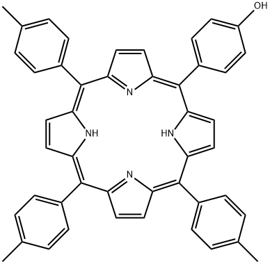 4-(10,15,20-三-对甲苯基卟啉-5-基)苯酚 结构式