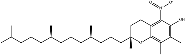 2H-1-Benzopyran-6-ol, 3,4-dihydro-2,7,8-trimethyl-5-nitro-2-[(4R,8R)-4,8,12-trimethyltridecyl]-, (2R)- 结构式