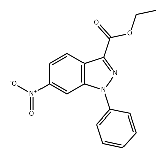 1H-Indazole-3-carboxylic acid, 6-nitro-1-phenyl-, ethyl ester 结构式