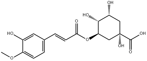 Cyclohexanecarboxylic acid, 1,3,4-trihydroxy-5-[[(2E)-3-(3-hydroxy-4-methoxyphenyl)-1-oxo-2-propen-1-yl]oxy]-, (1S,3R,4R,5R)- 结构式