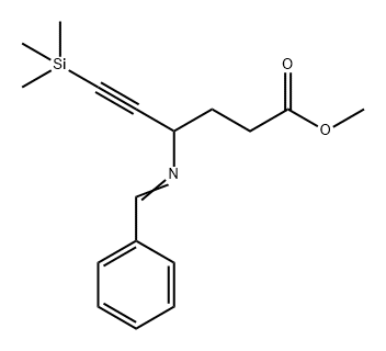 5-Hexynoic acid, 4-[(phenylmethylene)amino]-6-(trimethylsilyl)-, methyl ester 结构式