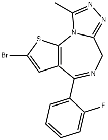 2-溴-4-(2-氟苯基)-9-甲基-6H-噻吩并[3,2-F][1,2,4]三唑并[4,3-A][1,4]二氮杂 结构式