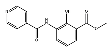 Benzoic acid, 2-hydroxy-3-[(4-pyridinylcarbonyl)amino]-, methyl ester 结构式