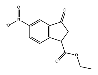 1H-Indene-1-carboxylic acid, 2,3-dihydro-5-nitro-3-oxo-, ethyl ester 结构式