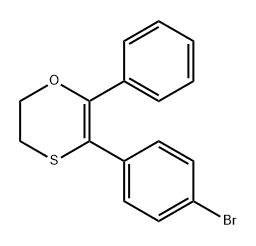 1,4-OXATHIIN, 3-(4-BROMOPHENYL)-5,6-DIHYDRO-2-PHENYL- 结构式