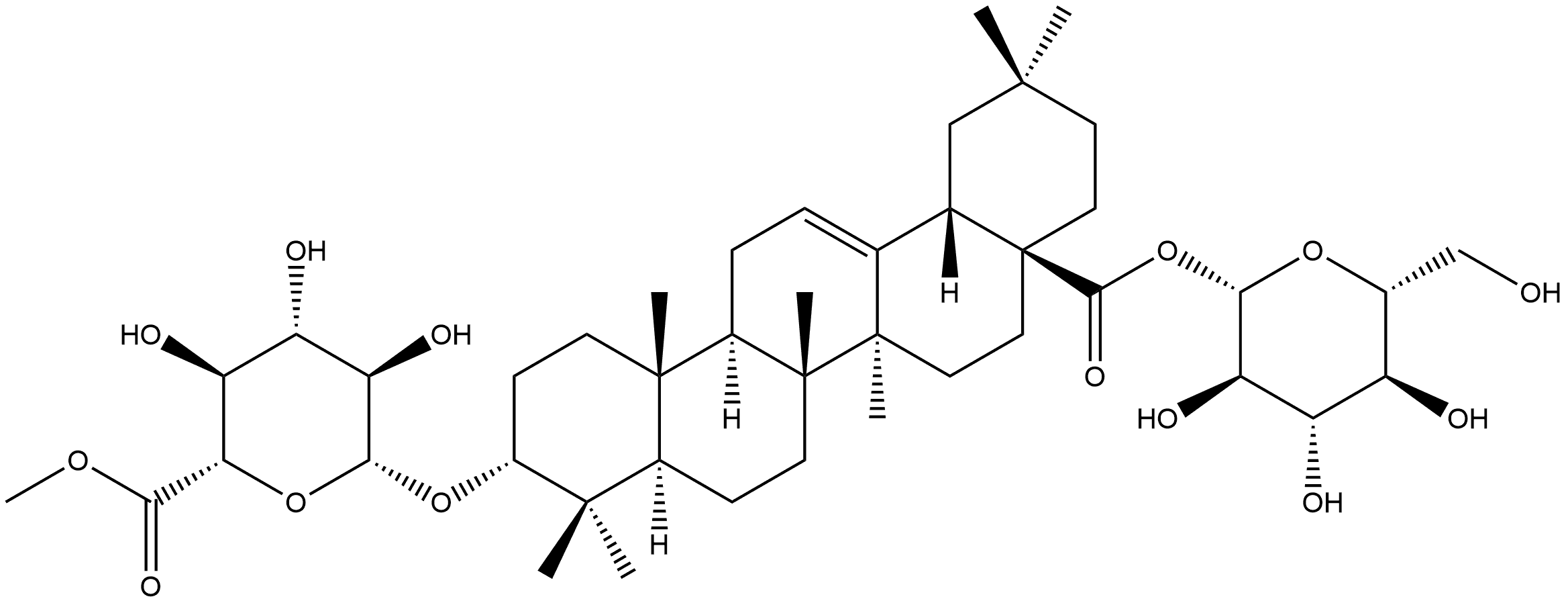 竹节参皂苷IVA-6'-甲酯 结构式