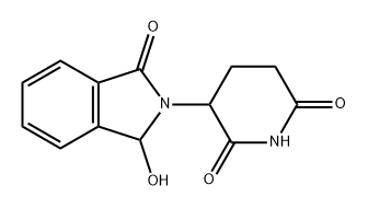 3-(1-羟基-3-氧代异吲哚啉-2-基)哌啶-2,6-二酮 结构式