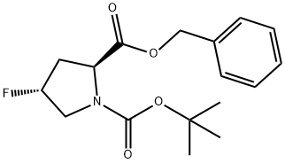 (2S,4R)-N-BOC-反式-4-氟-L-脯氨酸苄酯 结构式