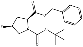 (2S,4S)-N-BOC-顺式-4-氟-L-脯氨酸苄酯 结构式