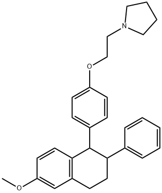 Pyrrolidine, 1-[2-[4-(1,2,3,4-tetrahydro-6-methoxy-2-phenyl-1-naphthalenyl)phenoxy]ethyl]- 结构式