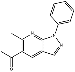 1-(6-Methyl-1-phenyl-1H-pyrazolo[3,4-b]pyridin-5-yl)ethanone 结构式