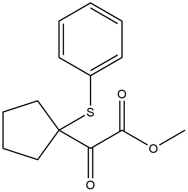 Cyclopentaneacetic acid, α-oxo-1-(phenylthio)-, methyl ester 结构式