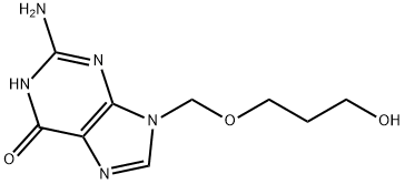 2-Amino-9-((3-hydroxypropoxy)methyl)-1H-purin-6(9H)-one 结构式