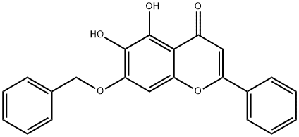 4H-1-Benzopyran-4-one, 5,6-dihydroxy-2-phenyl-7-(phenylmethoxy)- 结构式