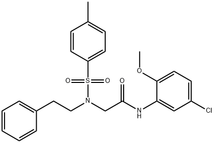 N-(5-chloro-2-methoxyphenyl)-N~2~-[(4-methylphenyl)sulfonyl]-N~2~-(2-phenylethyl)glycinamide 结构式