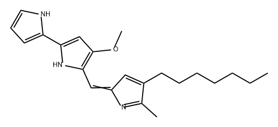 2,2'-Bi-1H-pyrrole, 5-[(4-heptyl-5-methyl-2H-pyrrol-2-ylidene)methyl]-4-methoxy- 结构式