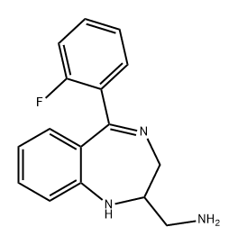 C-[5-(2-氟苯基)-2,3-二氢-1H-苯并[E][1,4]二氮杂-2-基]-甲胺 结构式