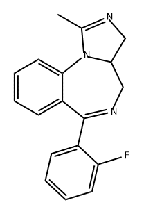 3A,4-二氢-6-(2-氟苯基)-1-甲基-3H-咪唑并[1,5-A][1,4]苯二氮卓 结构式