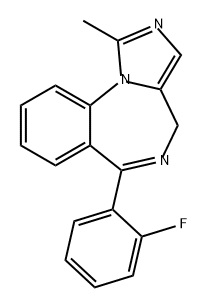 6-(2-氟-苯基)-1-甲基-4H-苯并[F]咪唑[1,5-A][1,4]二氮卓 结构式