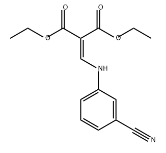 Propanedioic acid, 2-[[(3-cyanophenyl)amino]methylene]-, 1,3-diethyl ester 结构式