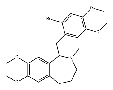 1H-2-Benzazepine, 1-[(2-bromo-4,5-dimethoxyphenyl)methyl]-2,3,4,5-tetrahydro-7,8-dimethoxy-2-methyl- 结构式