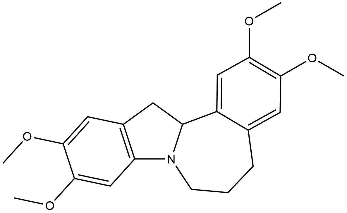 2,3,10,11-tetramethoxy-6,7,13,13a-tetrahydro-5H-benzo[3,4]azepino[1,2-a]indole 结构式