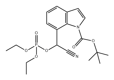 1H-Indole-1-carboxylic acid, 7-[cyano[(diethoxyphosphinyl)oxy]methyl]-, 1,1-dimethylethyl ester 结构式