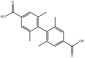 [1,1'-Biphenyl]-4,4'-dicarboxylic acid, 2,2',6,6'-tetramethyl- 结构式