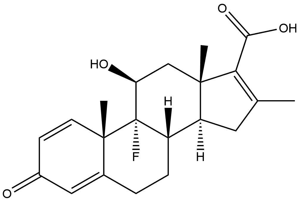 (11β)-9-Fluoro-11-hydroxy-16-methyl-3-oxo-androsta-1,4,16-triene-17-carboxylic Acid 结构式