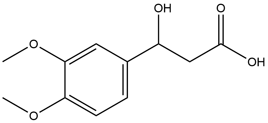 3-(3,4-二甲氧基苯基)-3-羟基丙酸 结构式