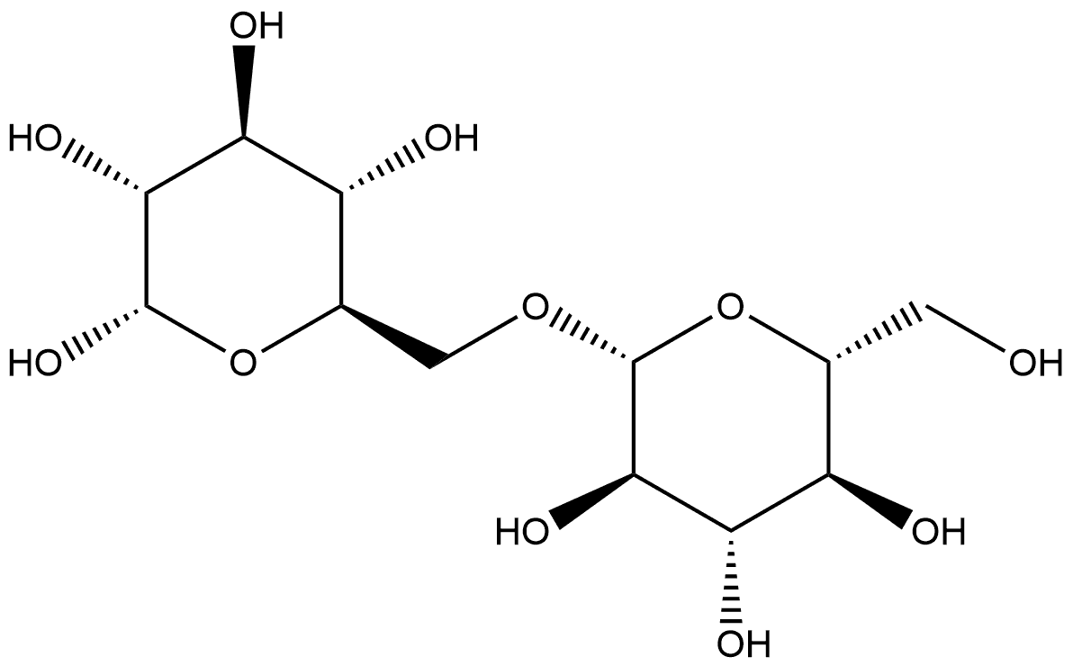 α-D-Glucopyranose, 6-O-β-D-glucopyranosyl- 结构式