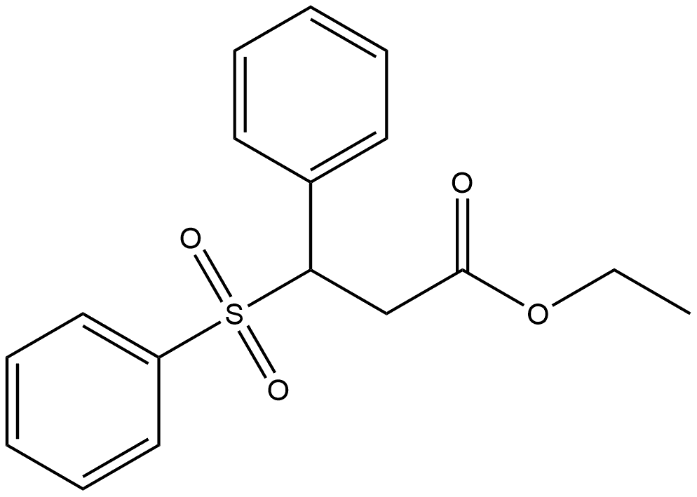 Benzenepropanoic acid, β-(phenylsulfonyl)-, ethyl ester 结构式