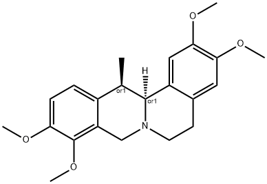 6H-Dibenzo[a,g]quinolizine,5,8,13,13a-tetrahydro-2,3,9,10-tetramethoxy-13-methyl-, (13R,13aS)-rel- 结构式